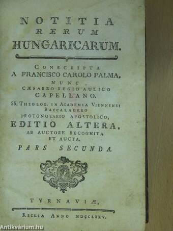Notitia rerum hungaricarum II. (töredék)