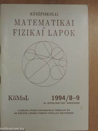 Középiskolai matematikai és fizikai lapok 1994. november