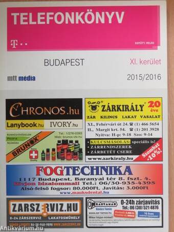 Telefonkönyv - Budapest XI. kerület 2015/2016