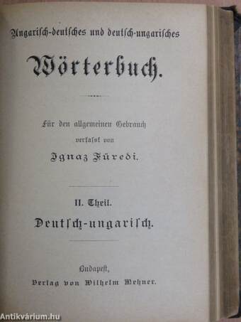 Magyar-német és német-magyar szótár I-II. (gótbetűs)