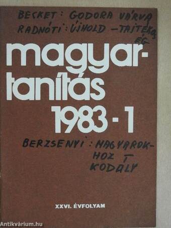 Magyartanítás 1983. (nem teljes évfolyam)