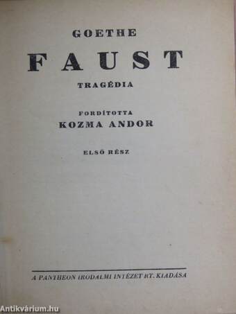 Faust I-II.