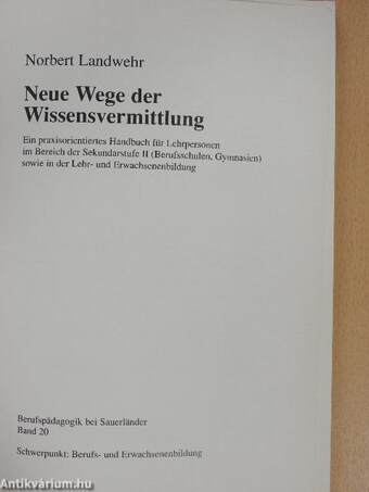 Neue Wege der Wissensvermittlung