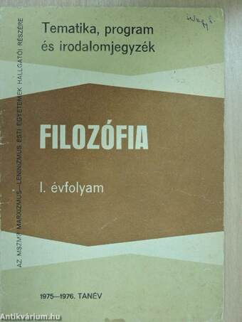 Filozófia 1975-1976. 