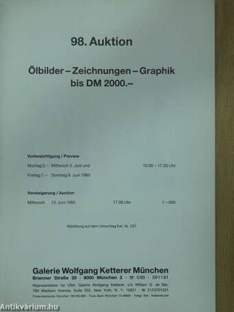 Galerie Wolfgang Ketterer München 98. Auktion