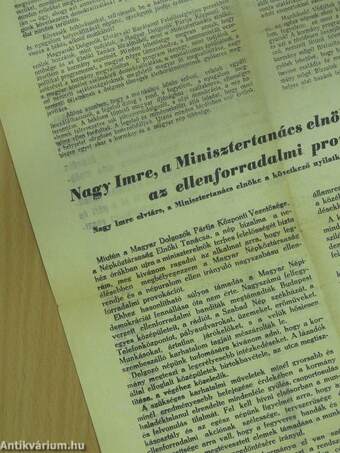 Szolnok Megyei Néplap 1956. október 24. - Rendkívüli kiadás