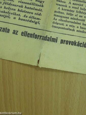 Szolnok Megyei Néplap 1956. október 24. - Rendkívüli kiadás