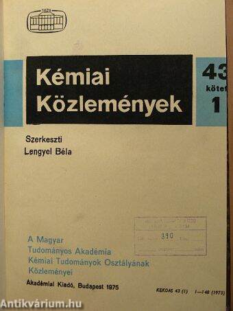 Kémiai Közlemények 1975/1-4.