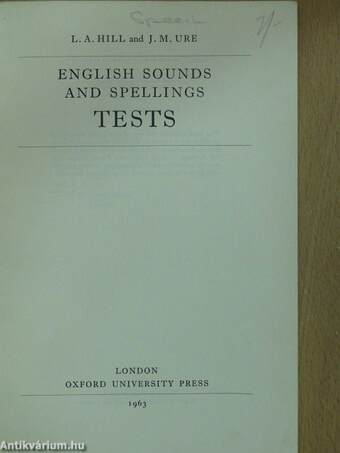 English Sounds and Spellings - Tests