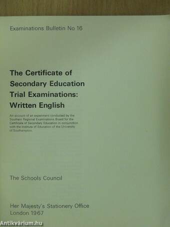 The Certificate of Secondary Education/Trial Examinations: Written English