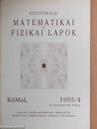 Középiskolai matematikai és fizikai lapok 1995. április