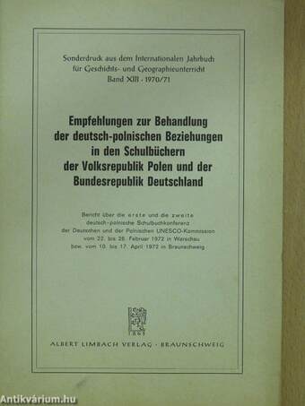 Empfehlungen zur Behandlung der deutsch-polnischen Beziehungen in den Schulbüchern der Volksrepublik Polen und der Bundesrepublik Deutschland