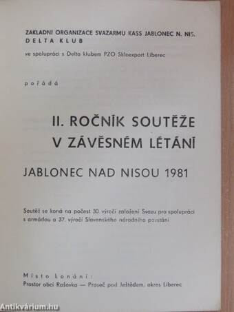 II. Rocnik souteze v zavesnem letani