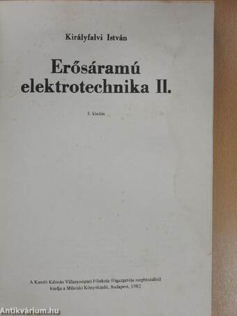 Erősáramú elektrotechnika II.