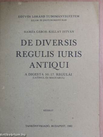 De diversis regulis iuris antiqui