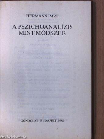 A pszichoanalízis mint módszer