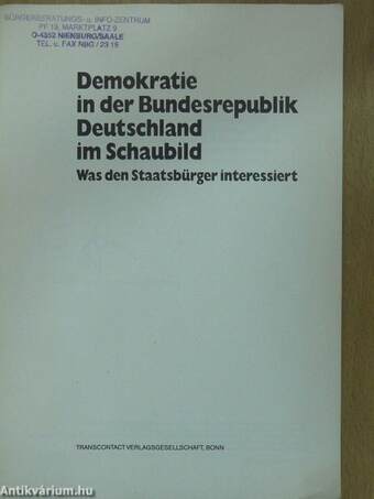 Demokratie in der Bundesrepublik Deutschland im Schaubild