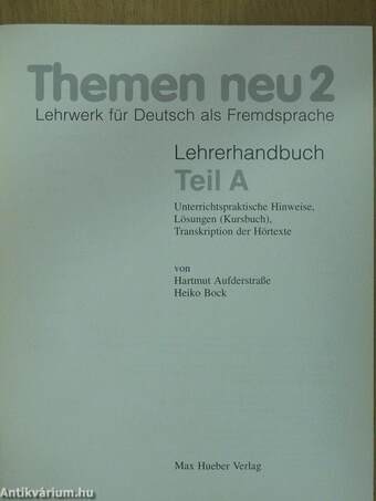 Themen neu 2 - Lehrerhandbuch Teil A