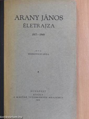 Arany János életrajza I-III.