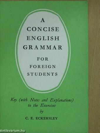 A Concise English Grammar for Foreign Students