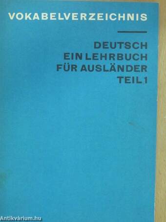 Vokabelverzeichnis Deutsch Ein Lehrbuch Für Ausländer Teil 1