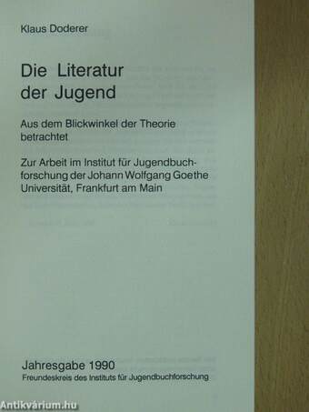 Die Literatur der Jugend