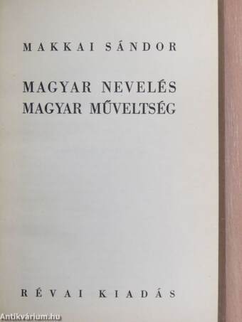 Magyar nevelés, magyar műveltség