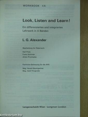 Look, Listen and Learn! - Workbook 4A - Part I.