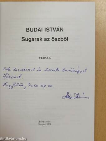 Sugarak az őszből (dedikált példány)