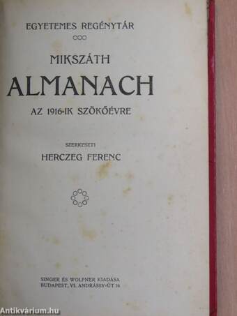 Mikszáth Almanach az 1916-ik szökőévre