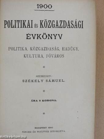 Politikai és közgazdasági évkönyv 1900