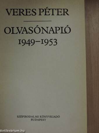 Olvasónapló 1949-1953