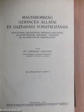 Magyarország gerinces állatai és gazdasági vonatkozásaik