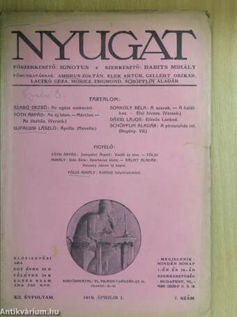 Nyugat 1919. április 1.