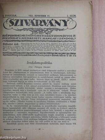 Szivárvány 1921. november 15.