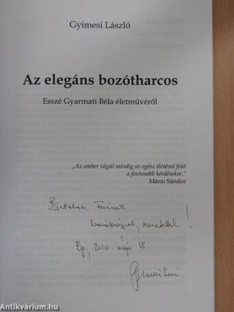 Az elegáns bozótharcos (dedikált példány)