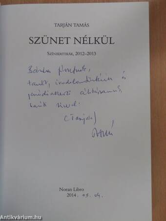 Szünet nélkül (dedikált példány)