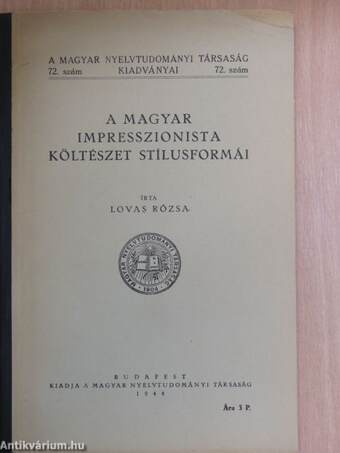A magyar impresszionista költészet stílusformái