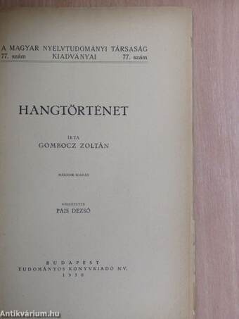 Hangtörténet