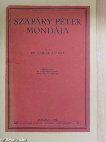 Szápáry Péter mondája