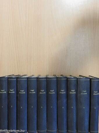 "48 mű 10 kötetben az Angol elbeszélők sorozatból I-X. (nem teljes sorozat)"