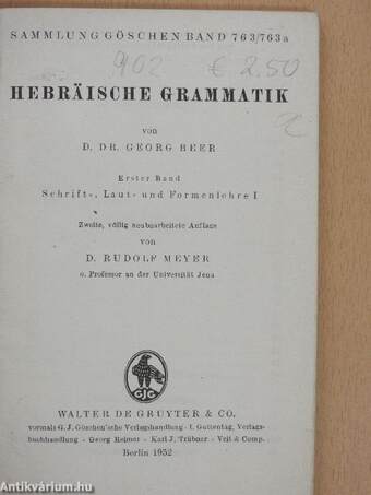 Hebräische grammatik I.