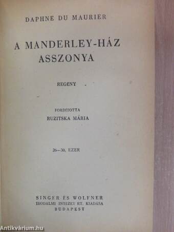 A Manderley-ház asszonya