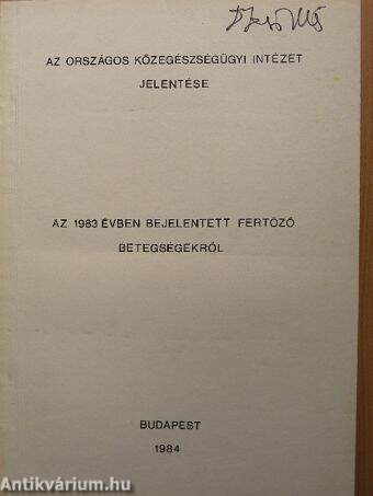 Az 1983. évben bejelentett fertőző betegségekről