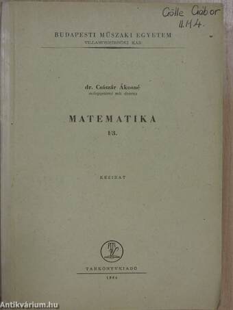 Matematika I/3.