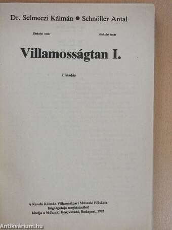 Villamosságtan I.