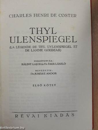 Thyl Ulenspiegel I-II.