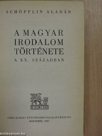 A magyar irodalom története a XX. században