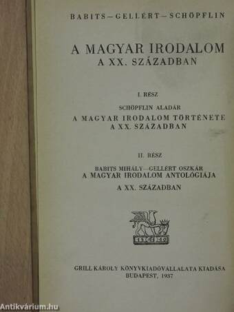 A magyar irodalom története a XX. században