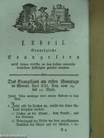 Die Zergliederten und erläuterten sonn- und festtäglichen Evangelien (gótbetűs) (rossz állapotú)